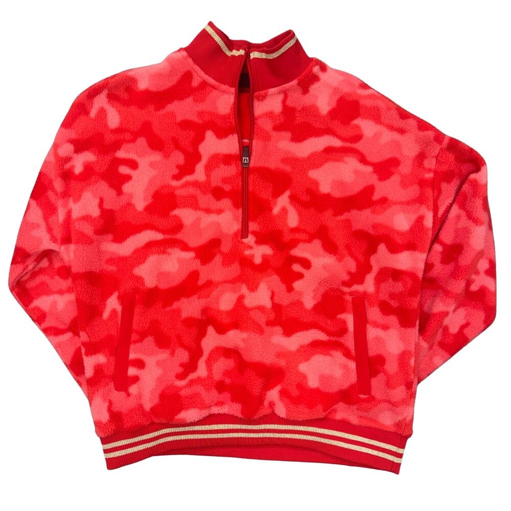 Zelos Red Camo Women's Sweater Size Small Quarter Zip Pullover
